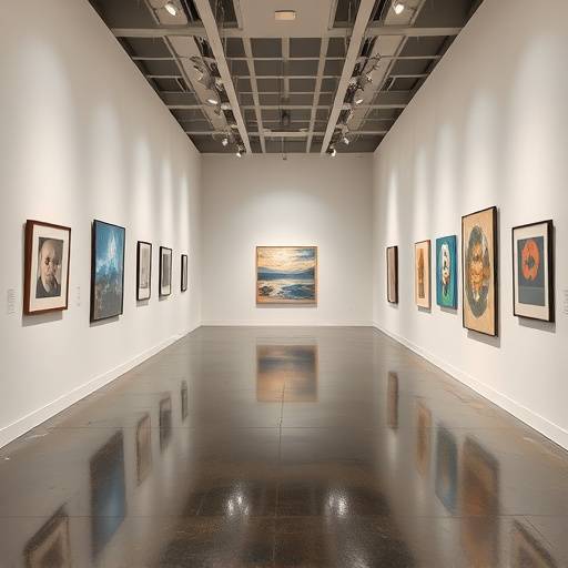 Blick auf eine beeindruckende Kunstinstallation in einer modernen Galerie.